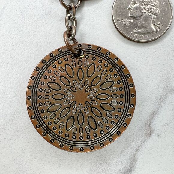 Silver and Gold Tone Metal Love Heart Keychain Keyring - Picture 4 of 7